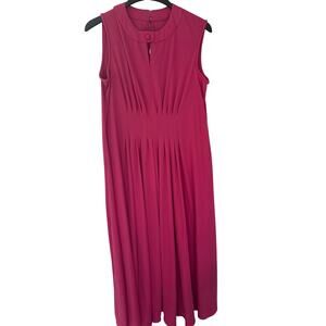 Vintage Union Made Sleeveless Maxi Empire Waist Dress Fuchsia Pink Size 18.5